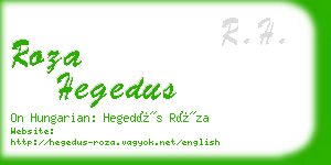 roza hegedus business card